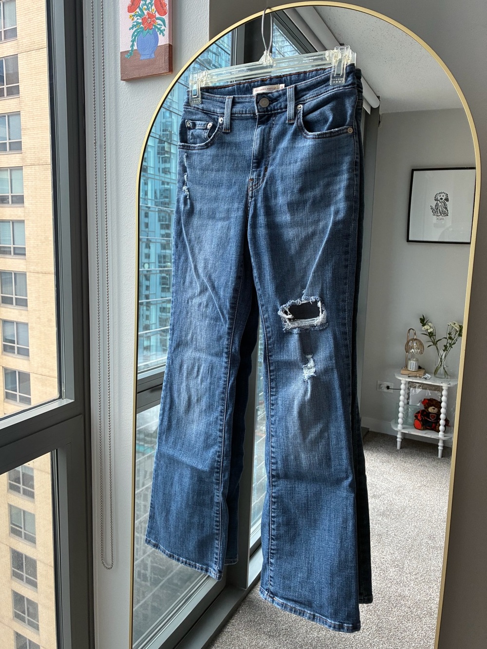 Levi’s High Rise Distressed Bootcut Jeans Waist 26 Blue